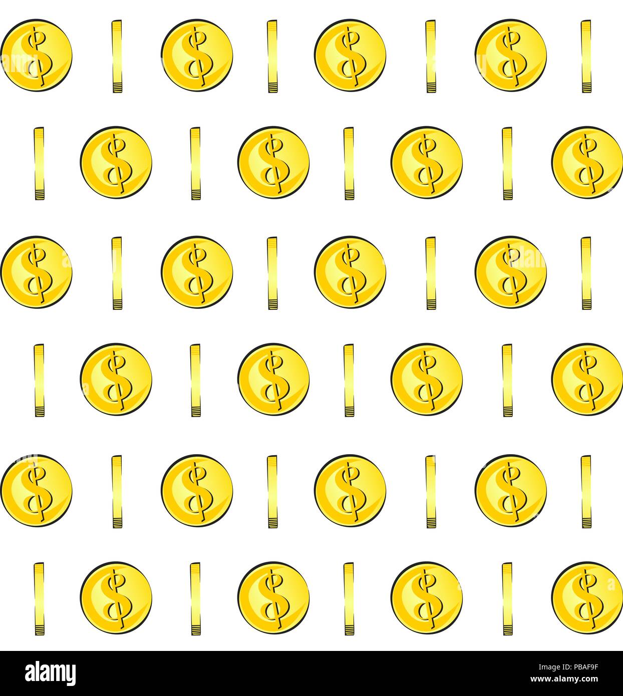 Gold coins seamless pattern. Vector design for fabric print. Money  background Stock Vector Image & Art - Alamy