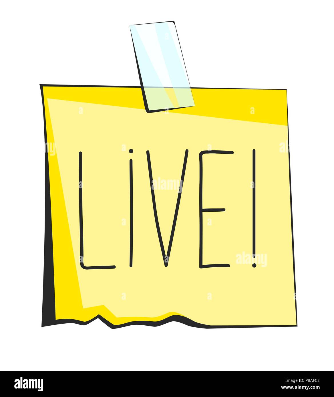 Live Paper Sticky Note Retro Reminder Sticker Stock Vector Image Art