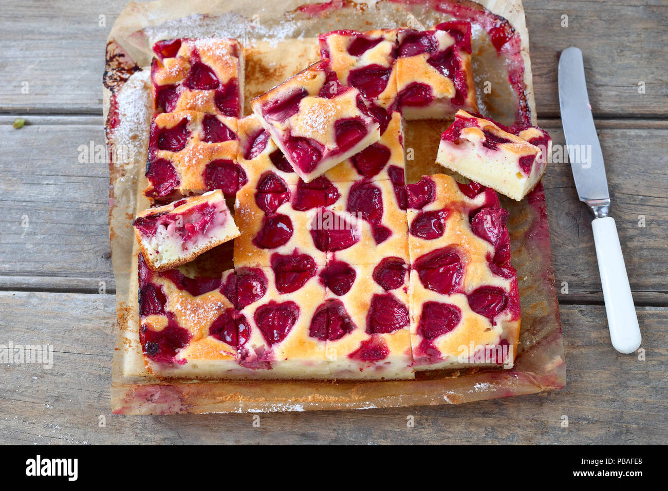Strawberries and Cream Yogurt Cake Stock Photo Alamy