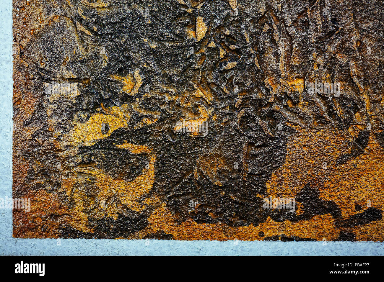 Black with brown bumpy wall stucco texture background. Decorative wall