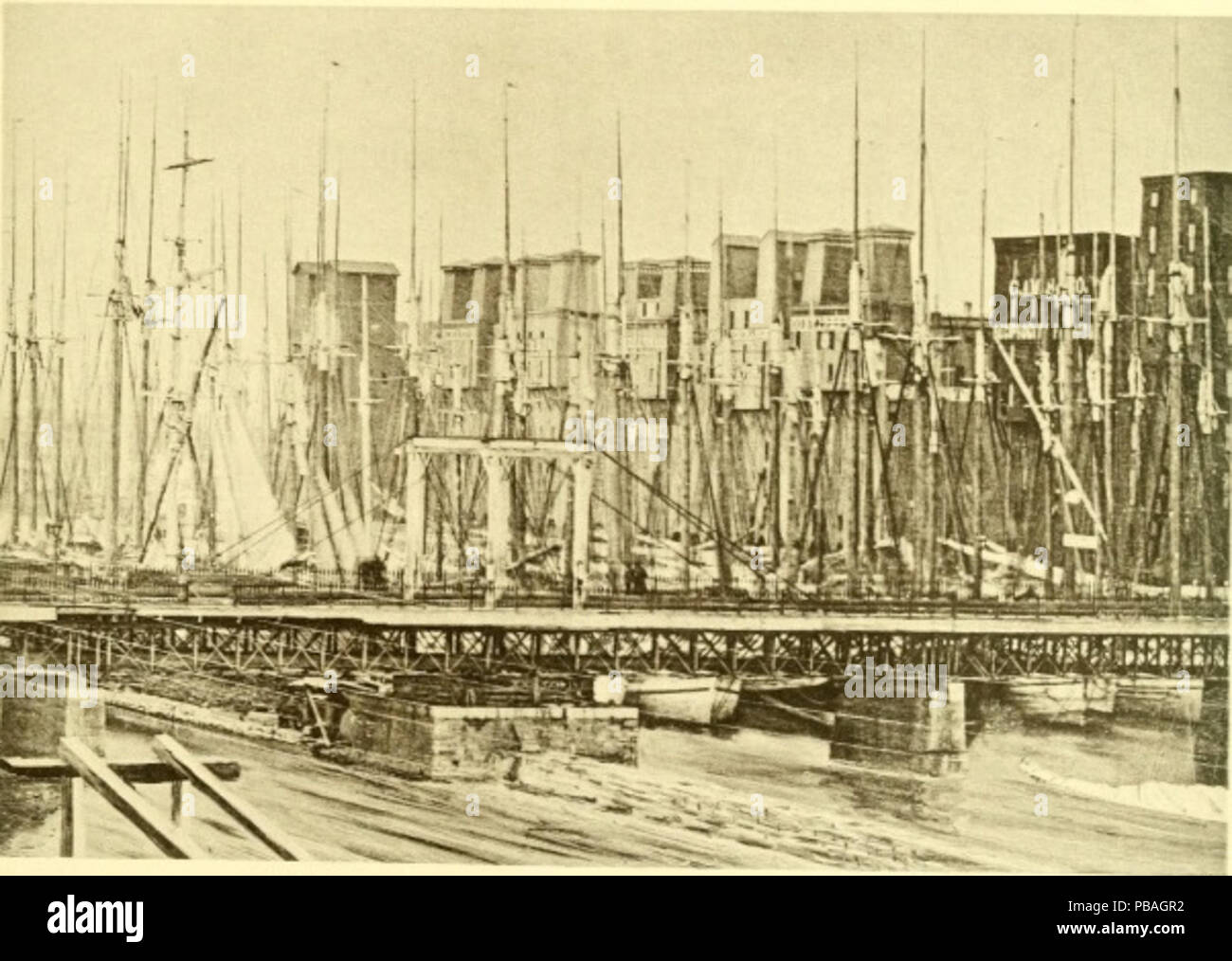 1143 Oswego Harbor, 1889 Stock Photo