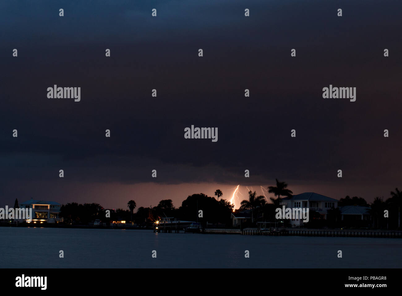 Thunder and Lightning over Indian Rocks Beach Stock Photo Alamy