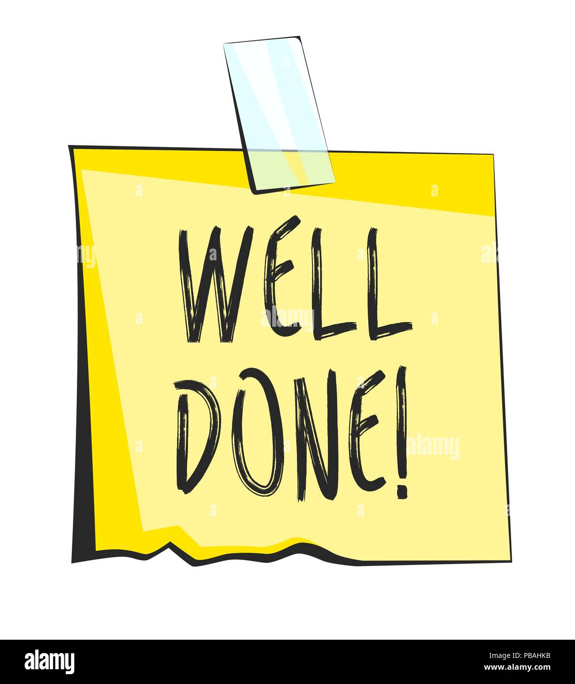 https://c8.alamy.com/comp/PBAHKB/well-done-paper-sticky-note-retro-reminder-sticker-PBAHKB.jpg