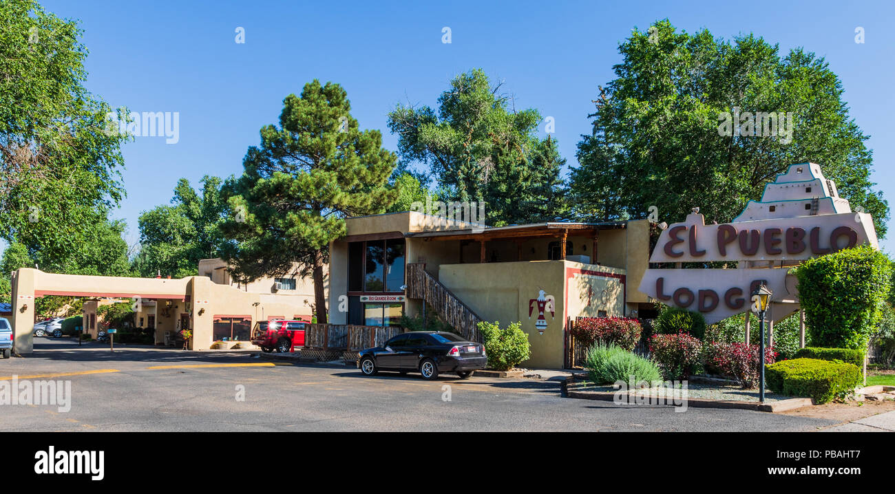 TAOS, NM, USA7 JULY 18 The El Pueblo Lodge in Taos sets on Paseo del