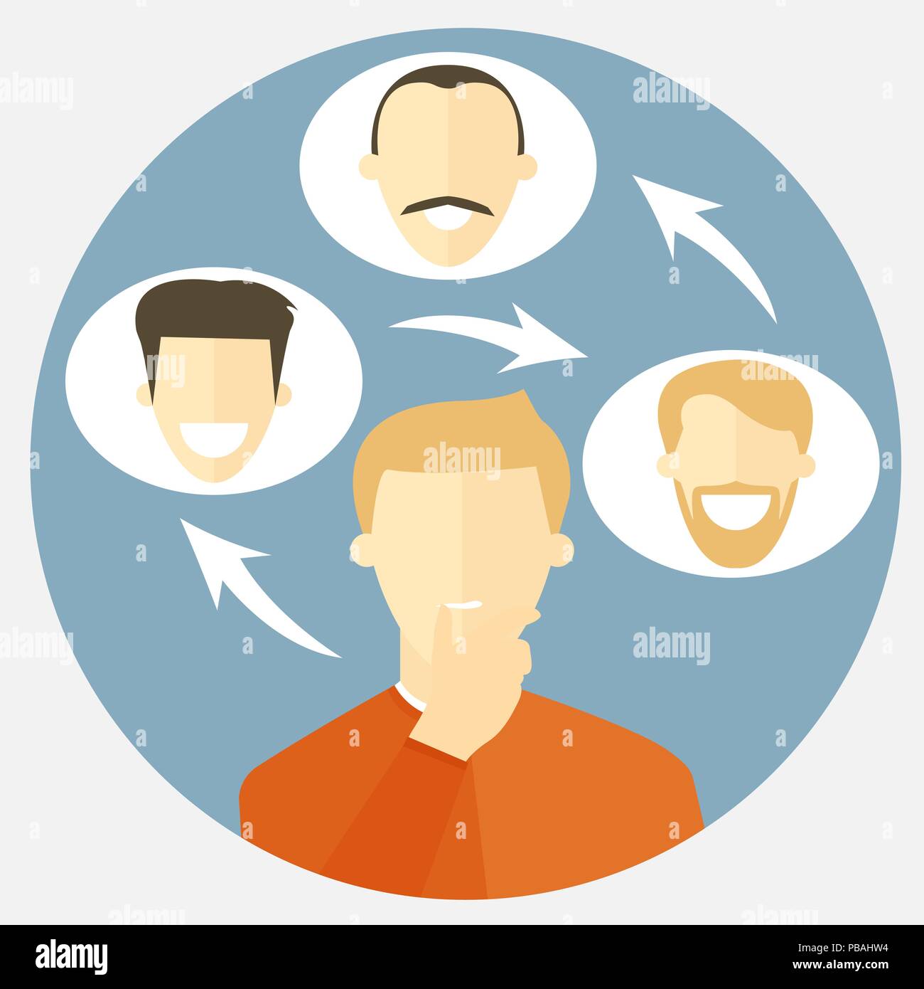 Social network icon. Networking flat sign. Vector illustration. Stock Vector