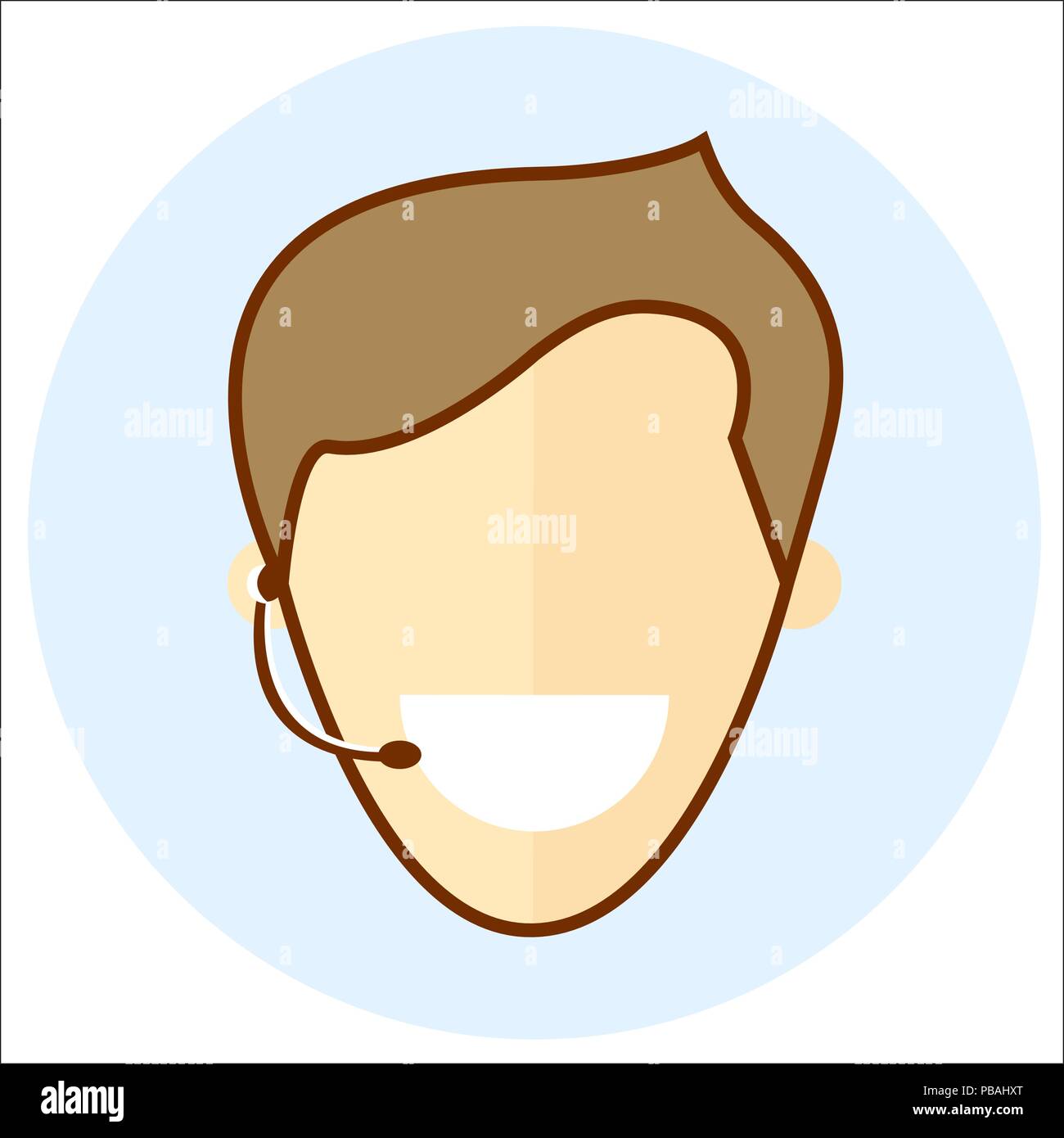 Trendy flat line support service icon. Colored flat design illustration ...
