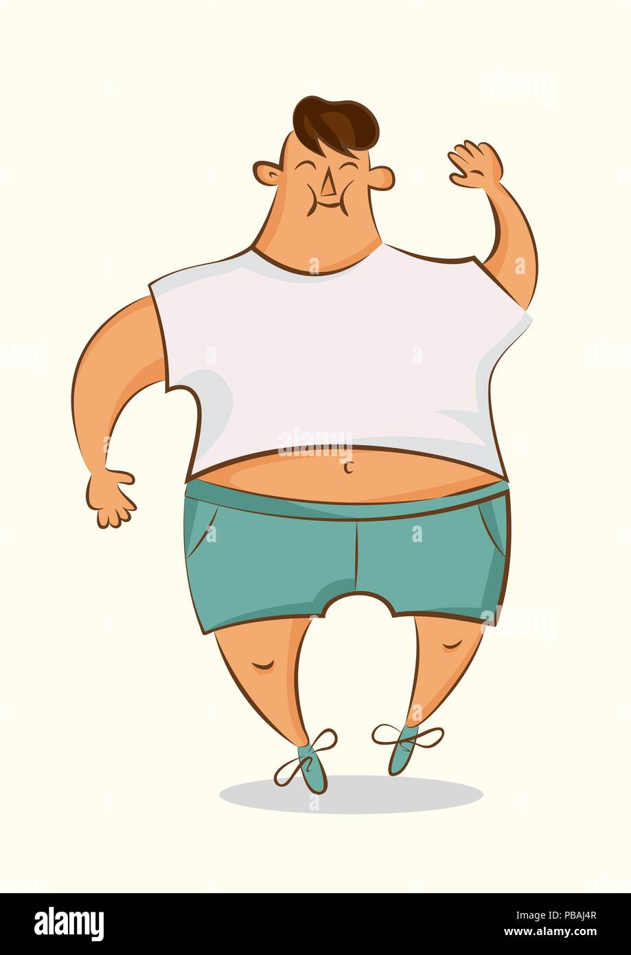 Fat cartoon character. Boy with overweight. Isolated vector illustration on  white background Stock Vector Image & Art - Alamy