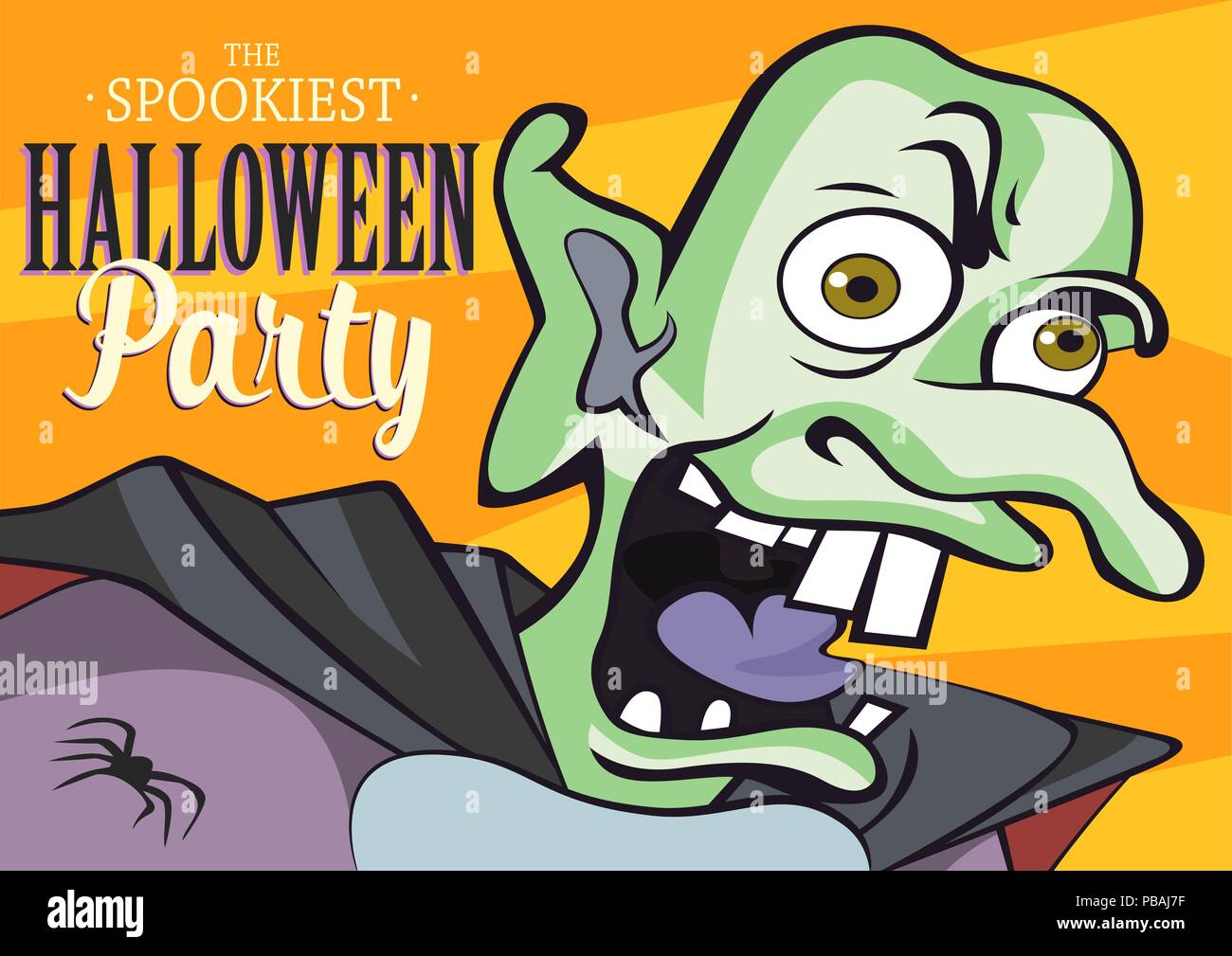 Halloween party monster for poster, banner, brochure, invitation card or packing design. Vector illustration. Stock Vector