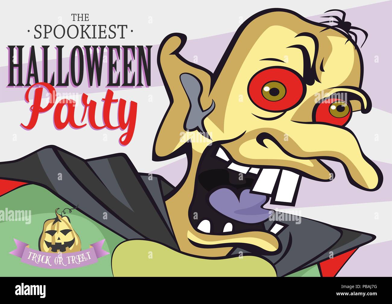 Halloween party monster for poster, banner, brochure, invitation card or packing design. Vector illustration. Stock Vector