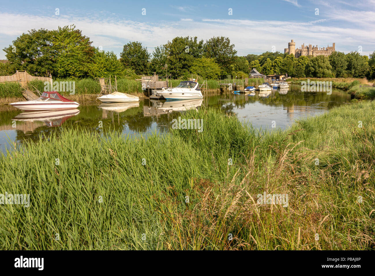 The River Arun with Arundel Castle just visible in the middle