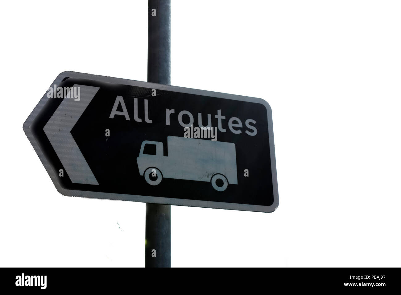 Isolated blank direction signpost on white background Stock Photo