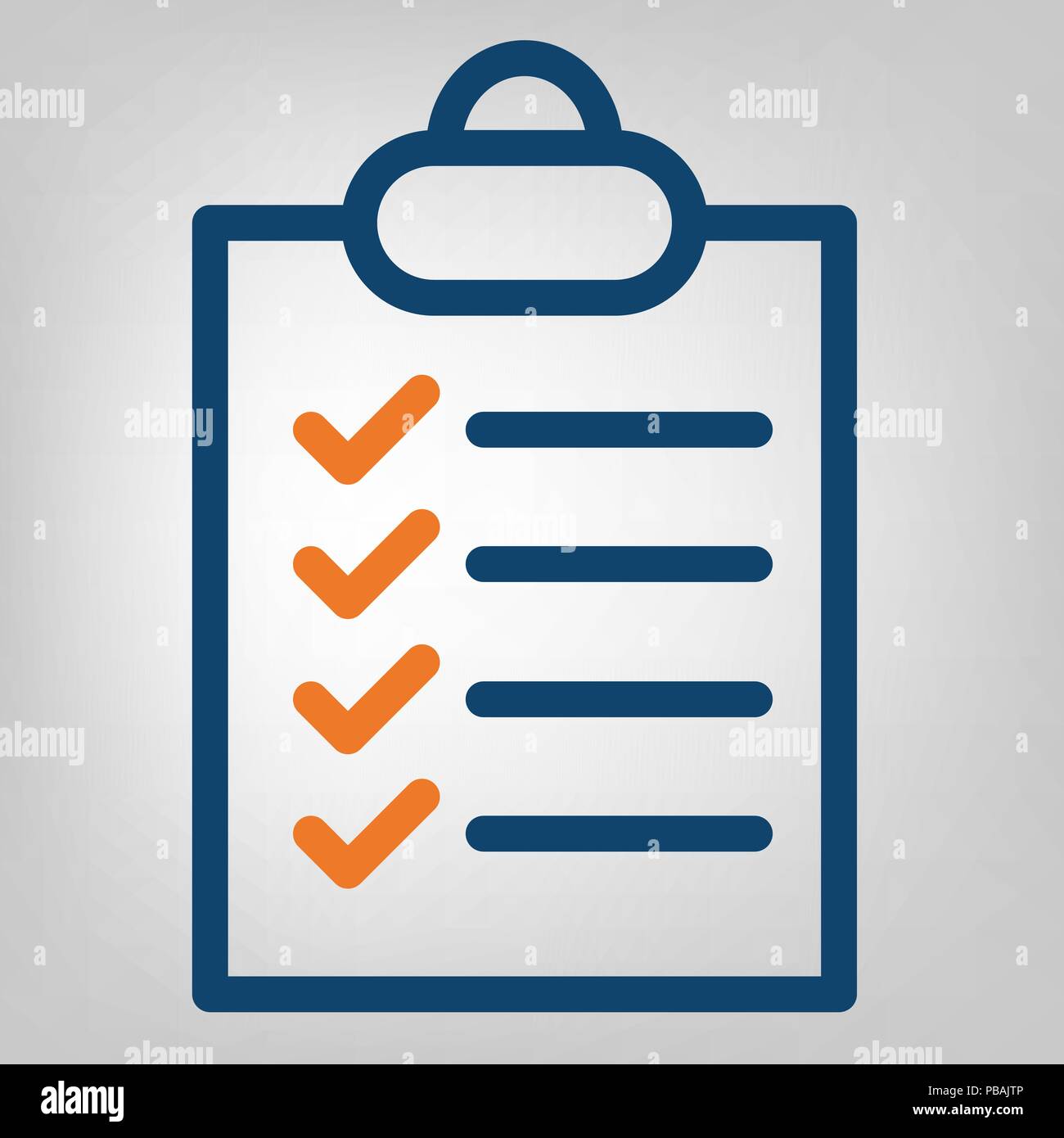 ?hecklist on a clipboard paper, flat line done icon, vector object Stock Vector