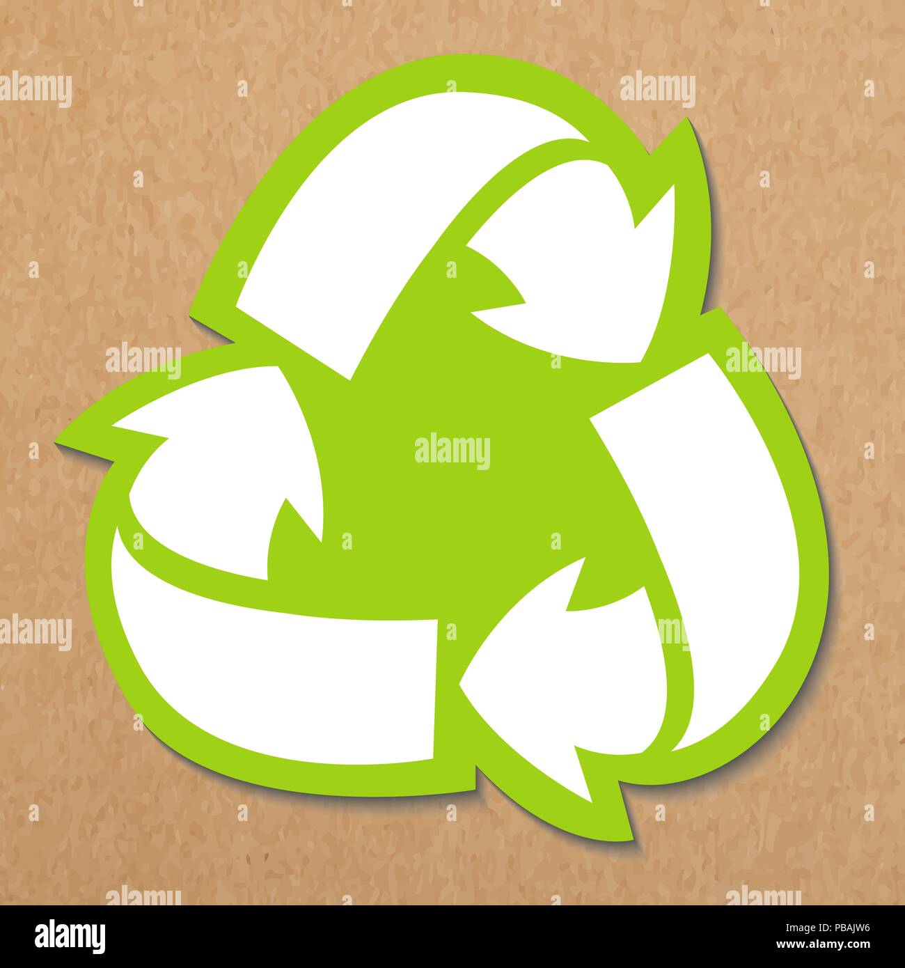 Recycle sign sticker layout, green and white isolated vector icon Stock ...
