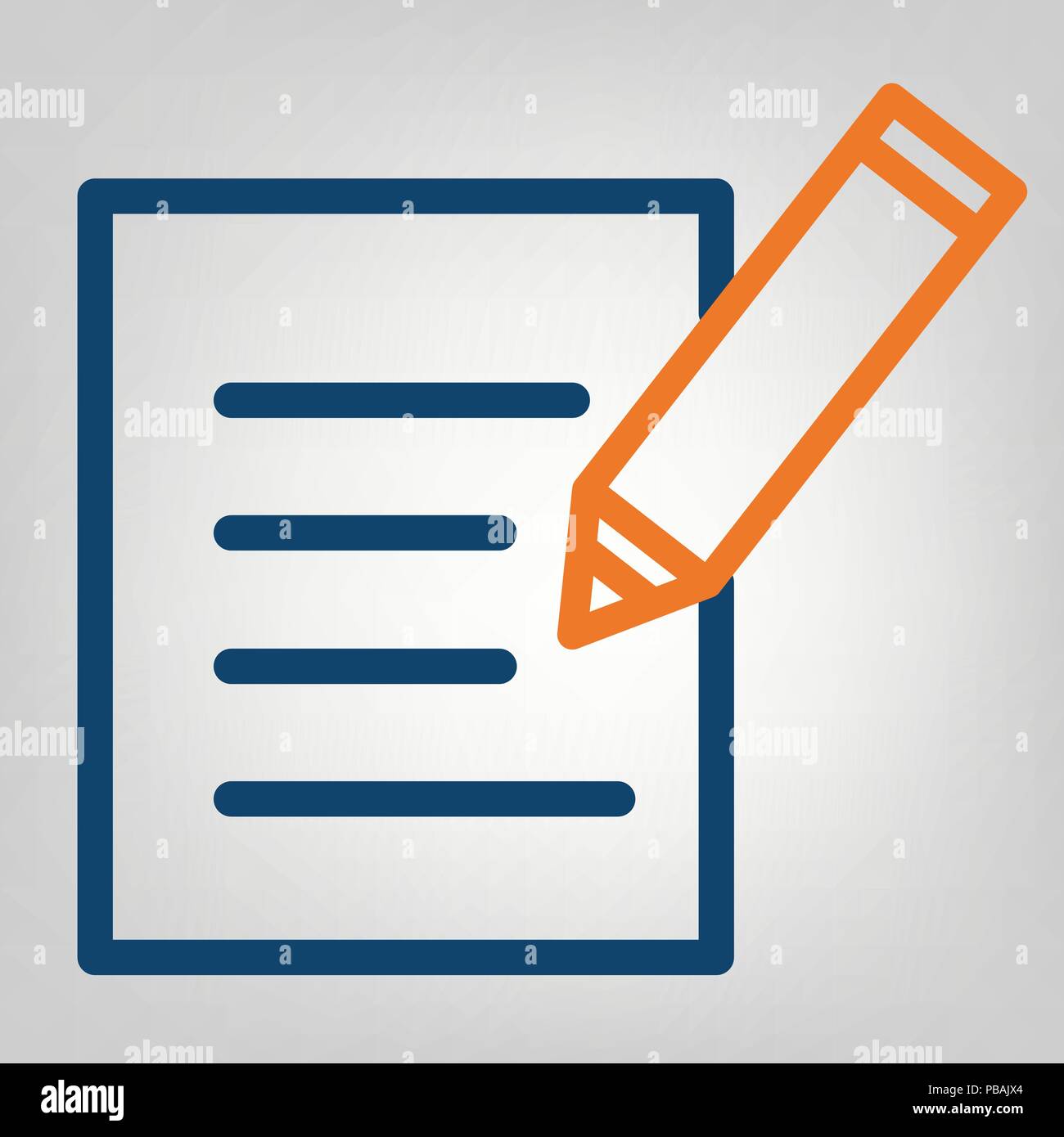 Document with pen icon, flat style vector illustration Stock Vector