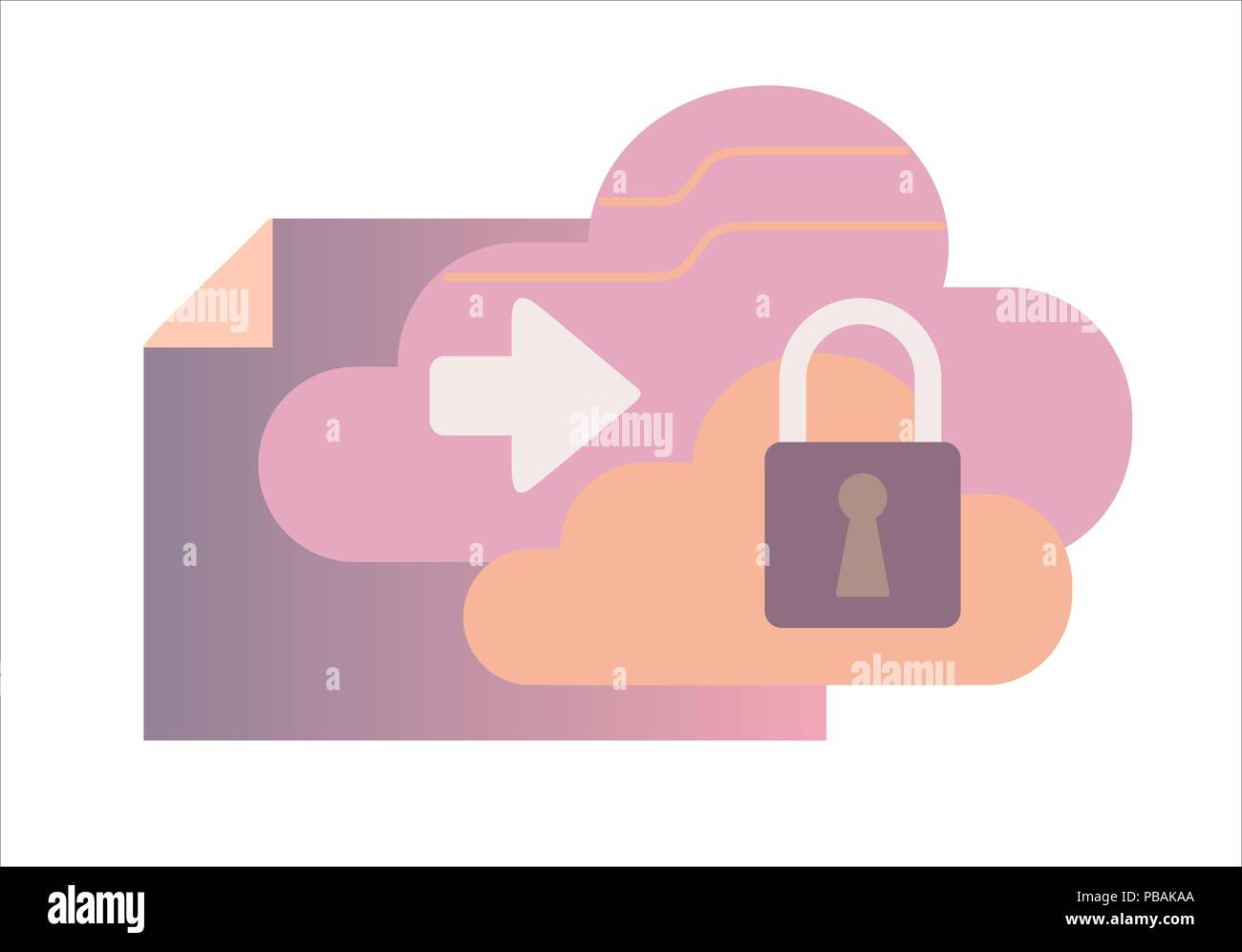 Data cloud flat gradient vector icon Stock Vector