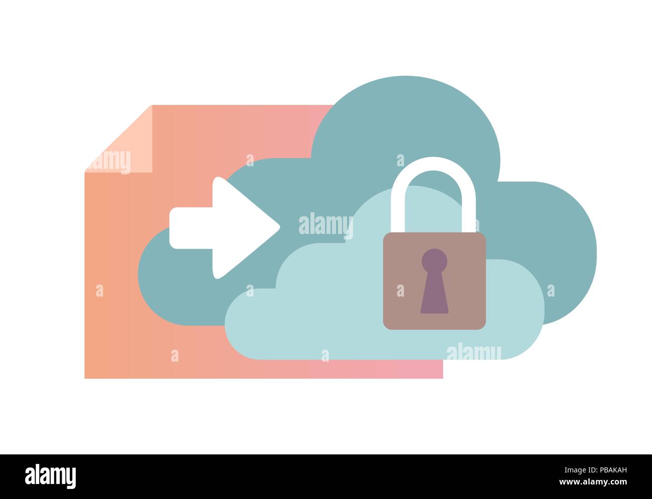 Data cloud icon, flat gradient style, isolated vector sign Stock Vector