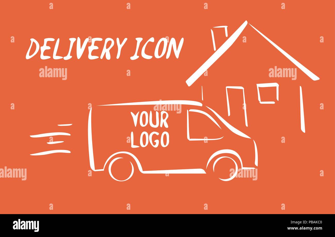 Delivery icon, comic sketch style, vector sign Stock Vector Image & Art ...