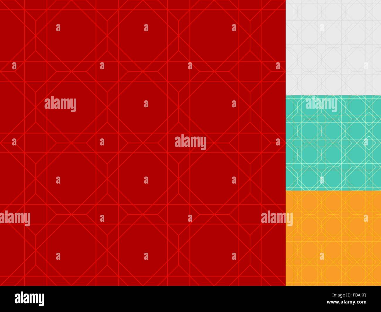 Seamless luxury patterns set, geometric backgrounds Stock Vector
