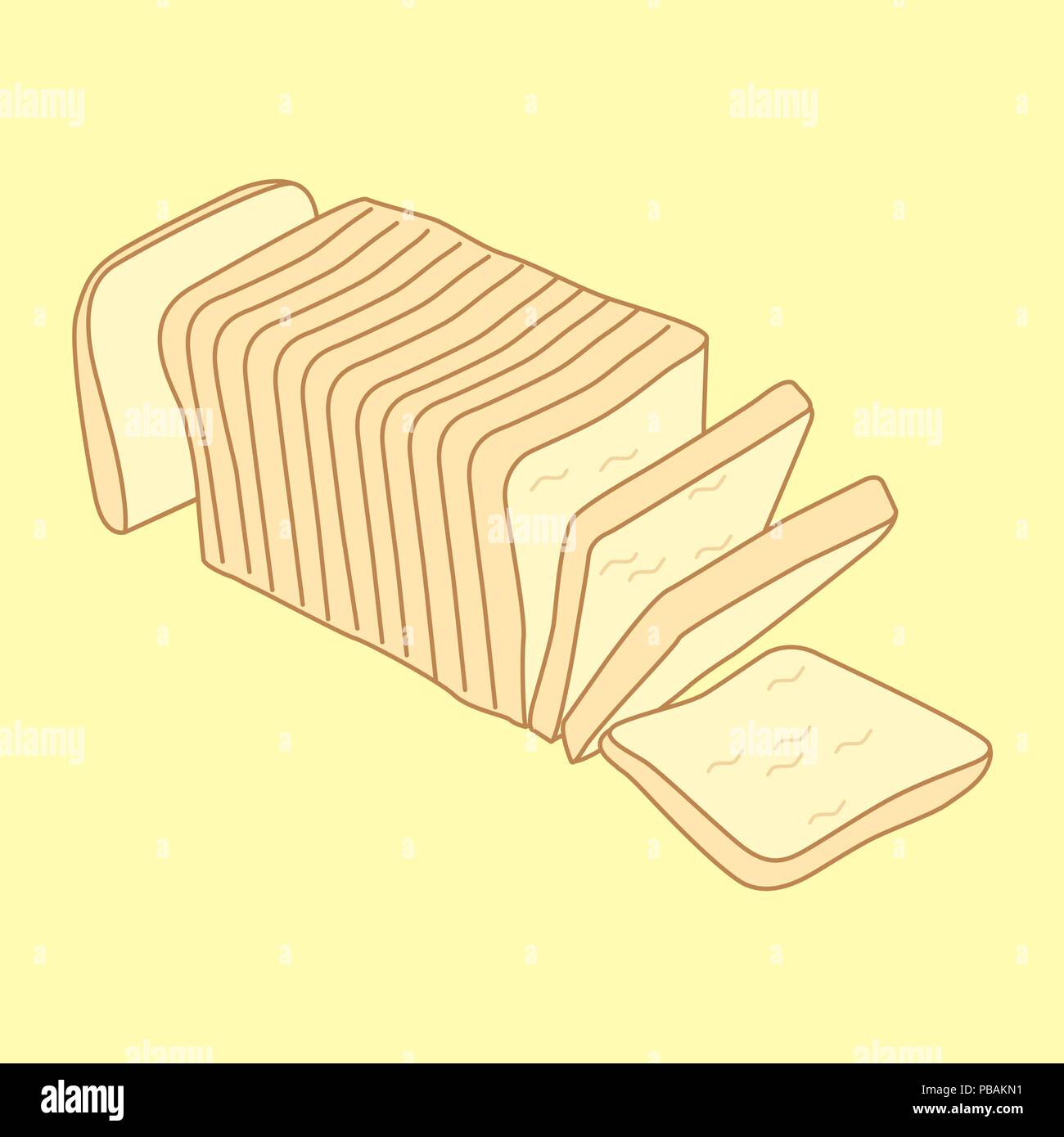 Sliced bread loaf, sketch illustration, vector 10 EPS Stock Vector