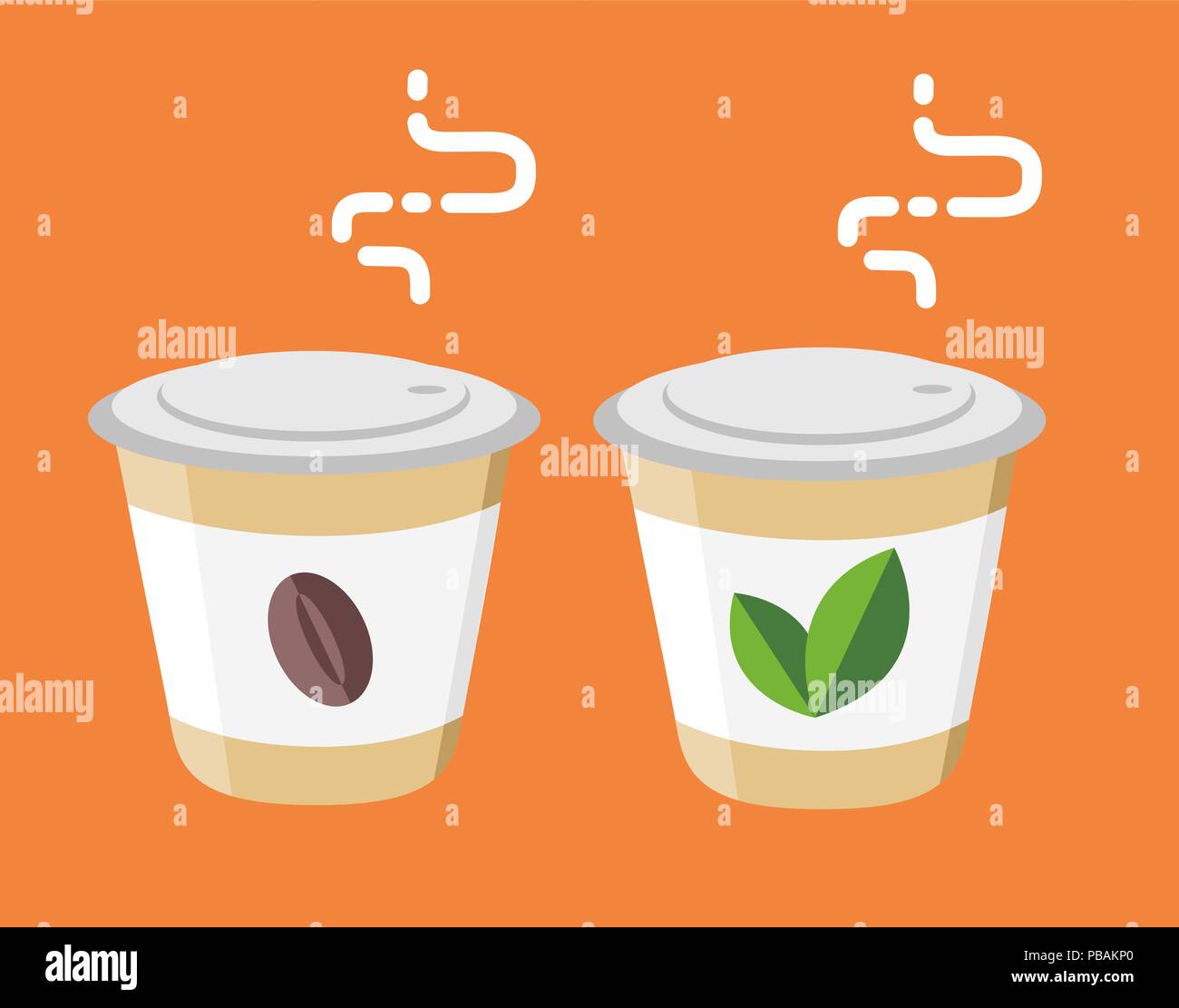 Take away coffee or tea flat style vector icon Stock Vector