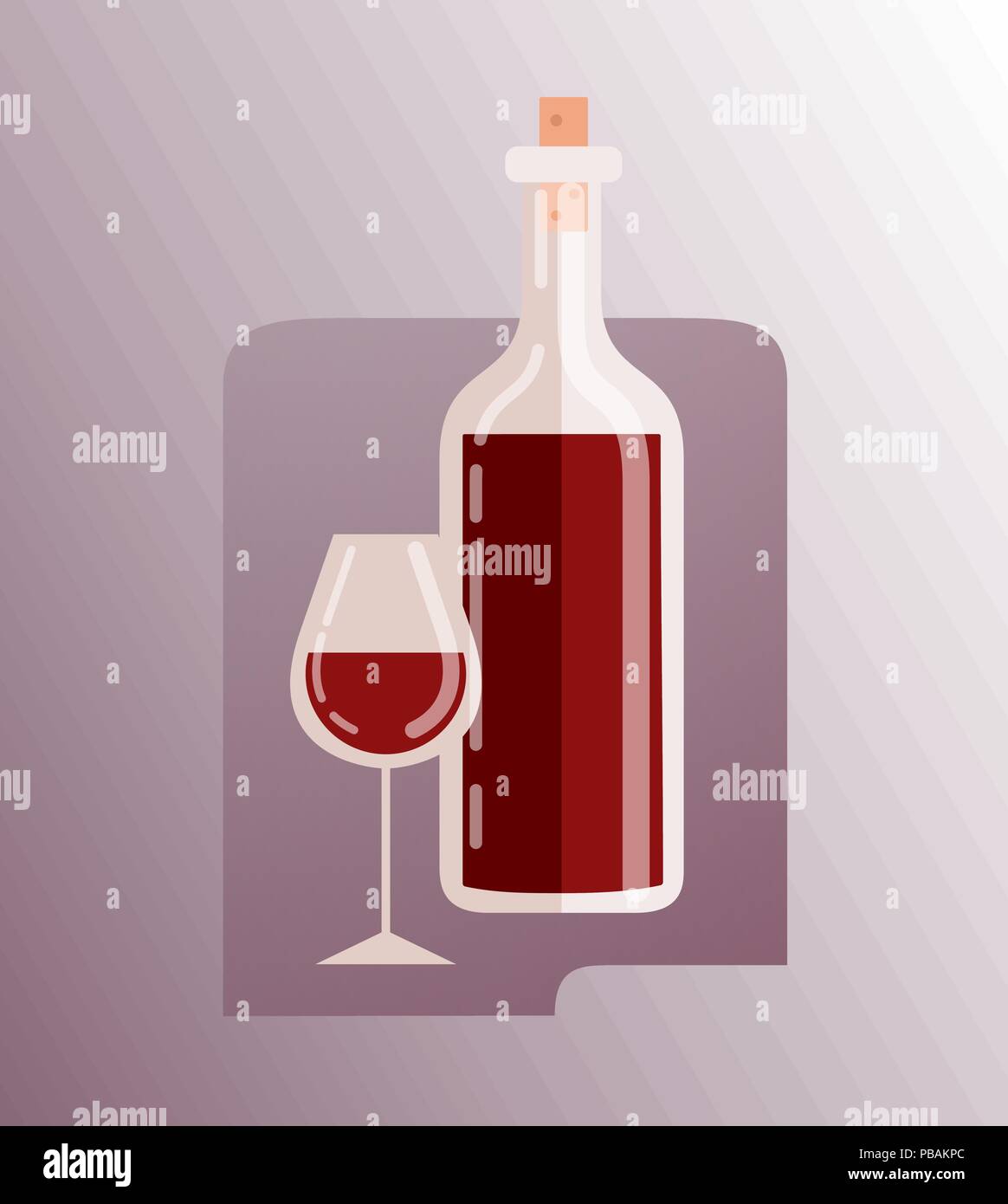 Wine bottle and wineglass flat gradient vector icon Stock Vector Image ...