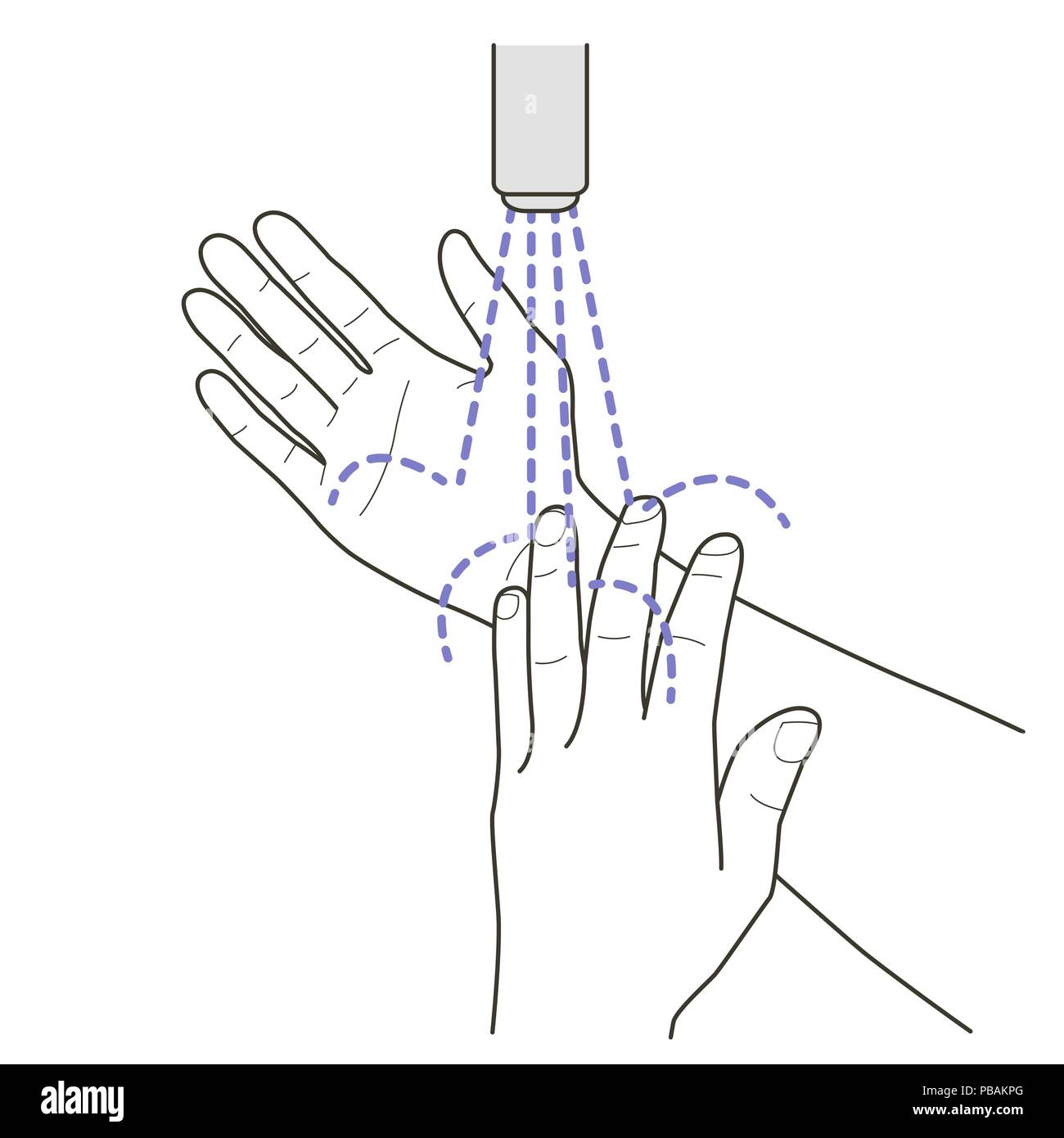 Wash hands and wrists, vector illustration, mandatory sign Stock Vector