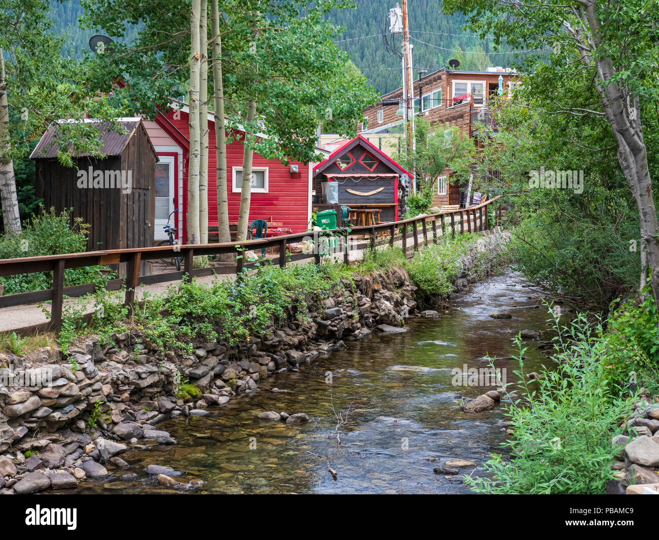 Homes along Coal Creek, Crested Butte, Colorado Stock Photo Alamy