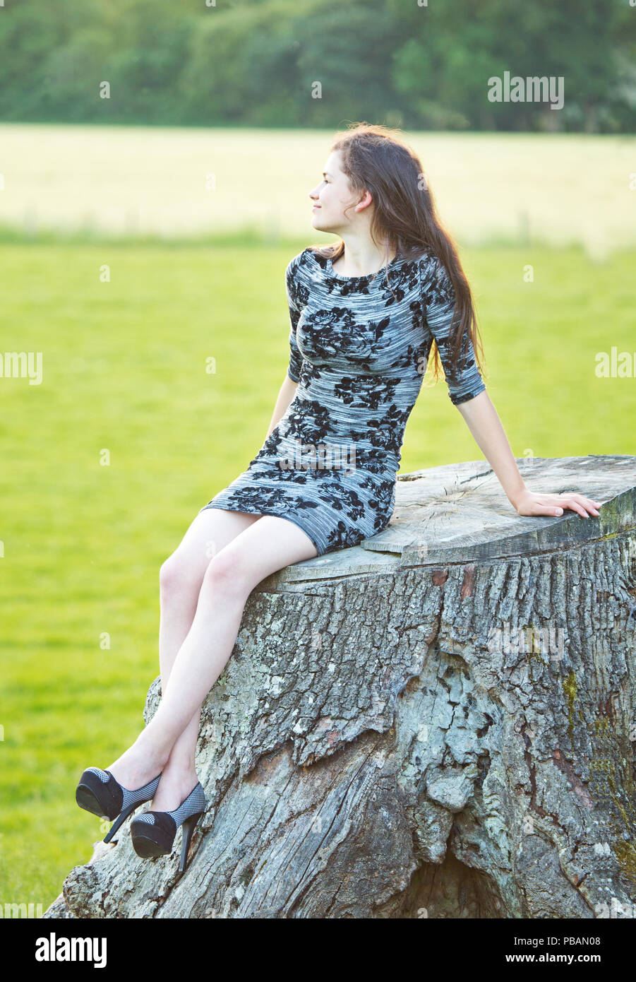 Outdoor portrait of a pretty teenage girl Stock Photo