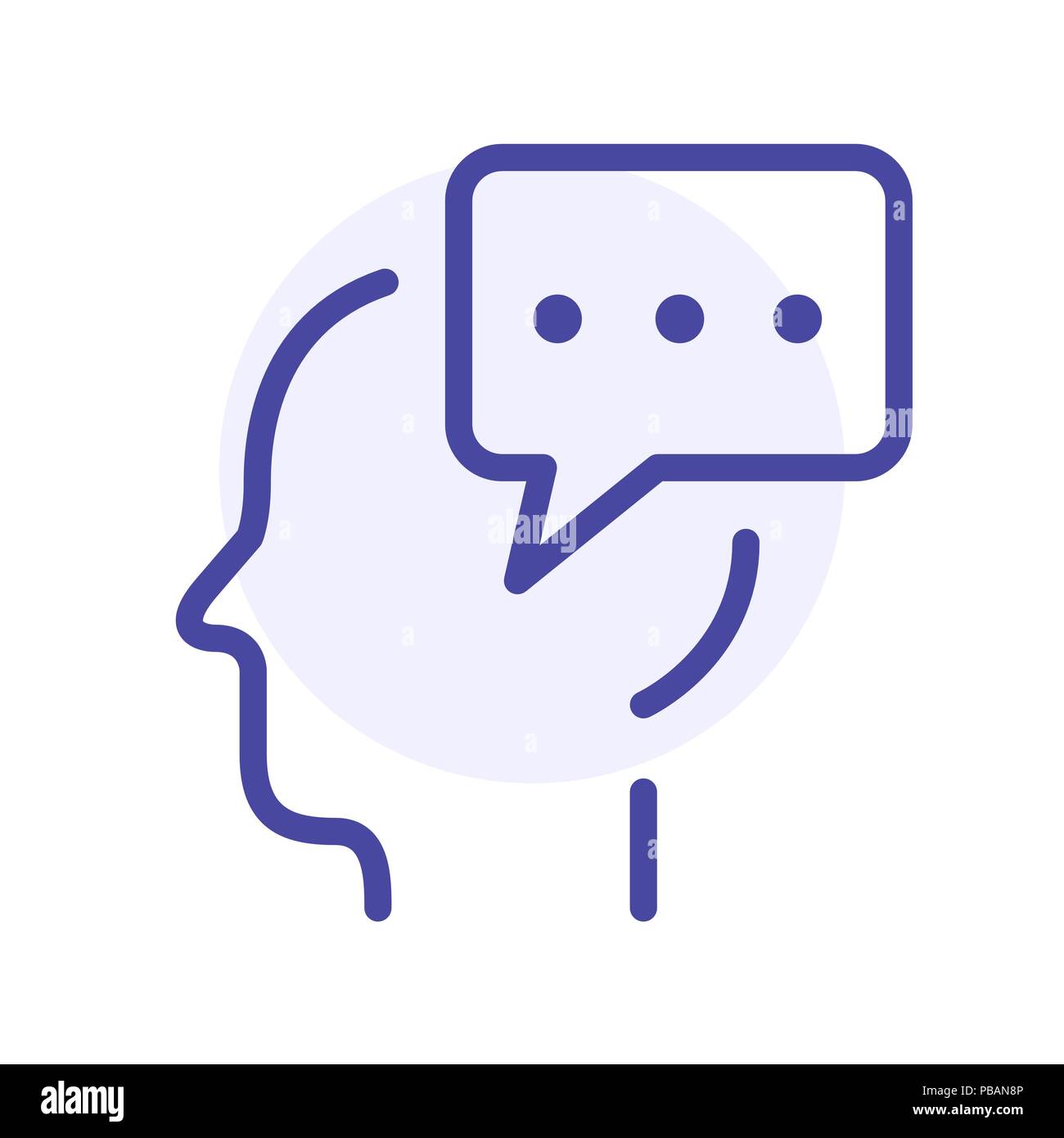 Psychology line icon, human mind process vector sign Stock Vector