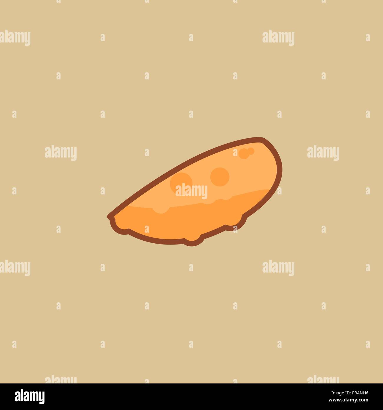 Pie vector icon in flat line style Stock Vector