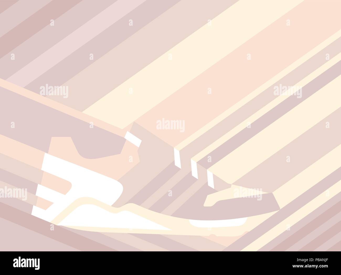 Sneaker shoe on polygonal background. Light pastel vector illustration Stock Vector