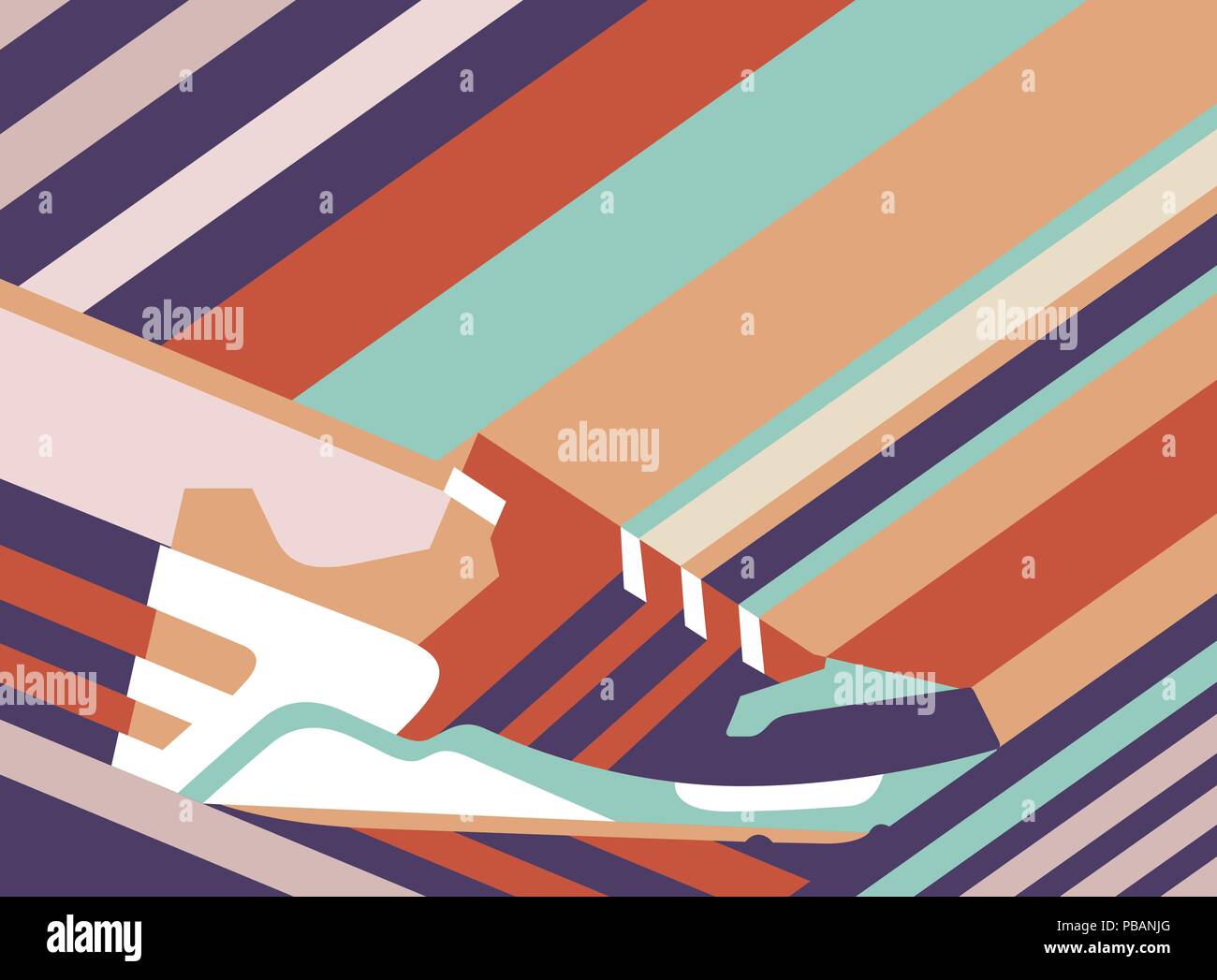 Sneaker shoe on polygonal background. Vector illustration Stock Vector