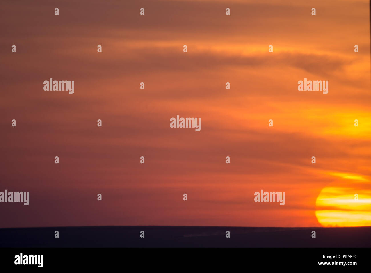 Texture of bright evening sky during sunset. Stock Photo