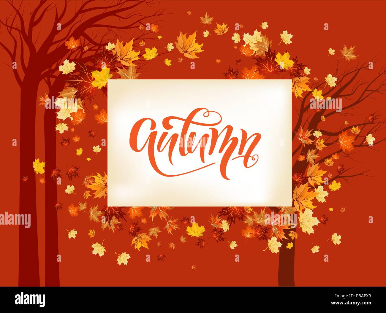 Fall maple leaves background. Stock Vector