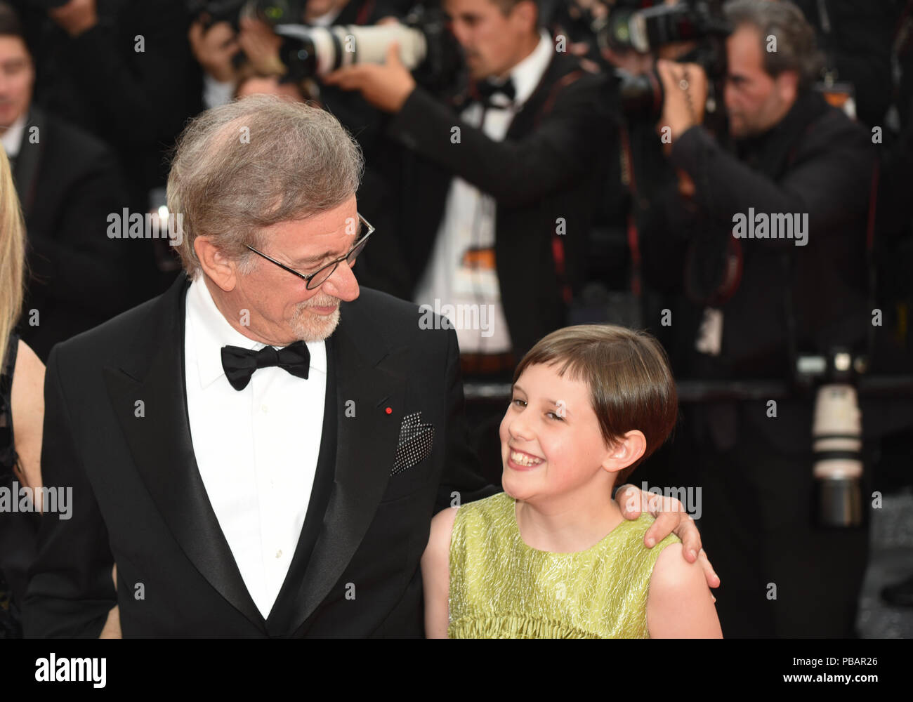 May 14, 2016 - Cannes, France: Steven Spielberg and Ruby Barnhill  attend the 'The BFG' premiere during the 69th Cannes film festival. Steven Spielberg lors du 69eme Festival de Cannes. *** FRANCE OUT / NO SALES TO FRENCH MEDIA *** Stock Photo