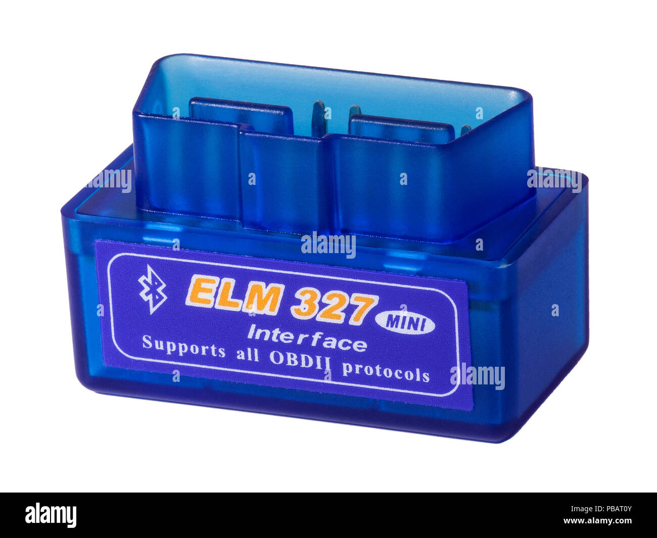 Elm 327 OBDii Bluetooth car reader. Stock Photo