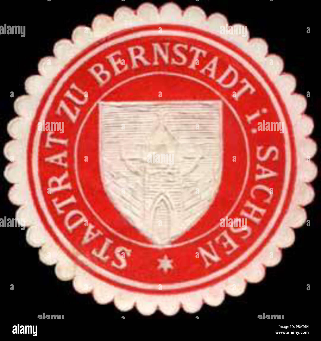 1524 Siegelmarke Stadtrat zu Bernstadt in Sachsen W0307516 Stock Photo