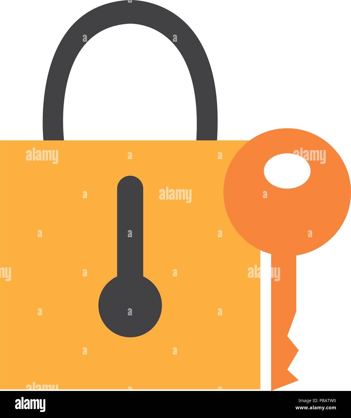 safe secure padlock with key Stock Vector Image & Art - Alamy