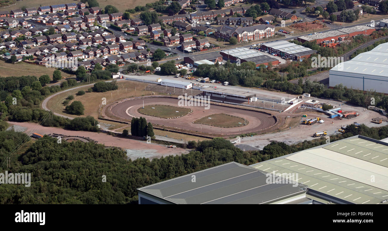 aerial view of Stoke Speedway Stadium, Staffs Stock Photo Alamy