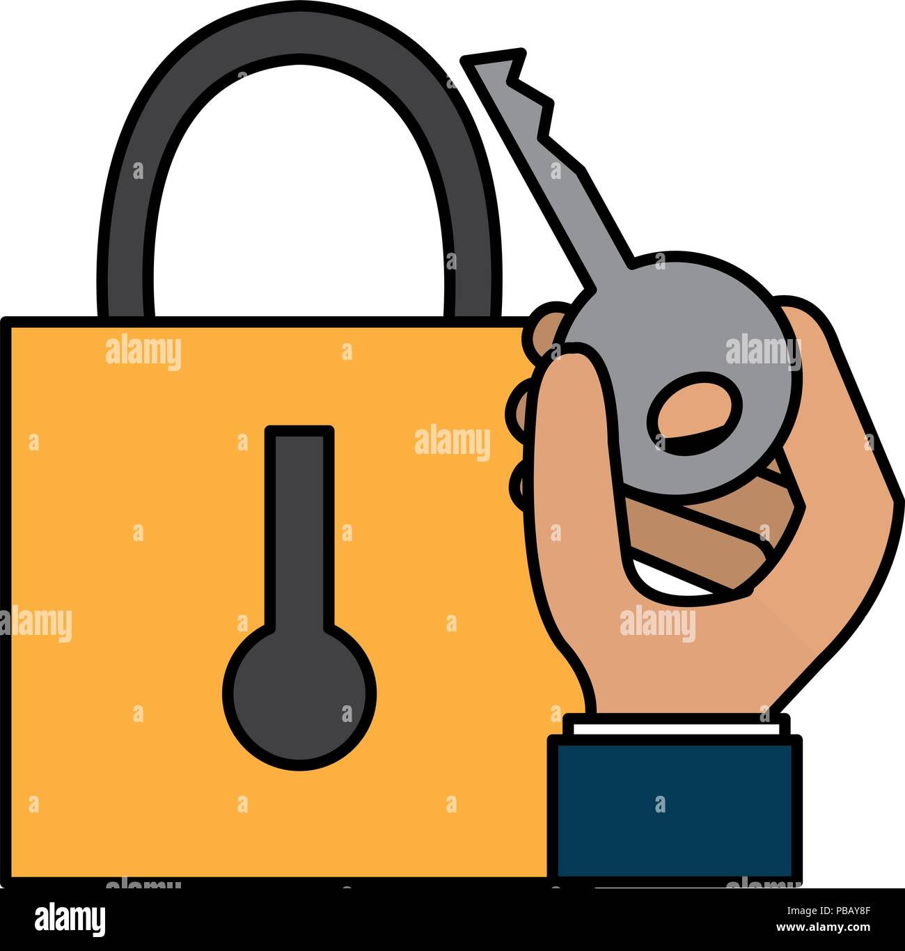 safe secure padlock with key Stock Vector Image & Art - Alamy