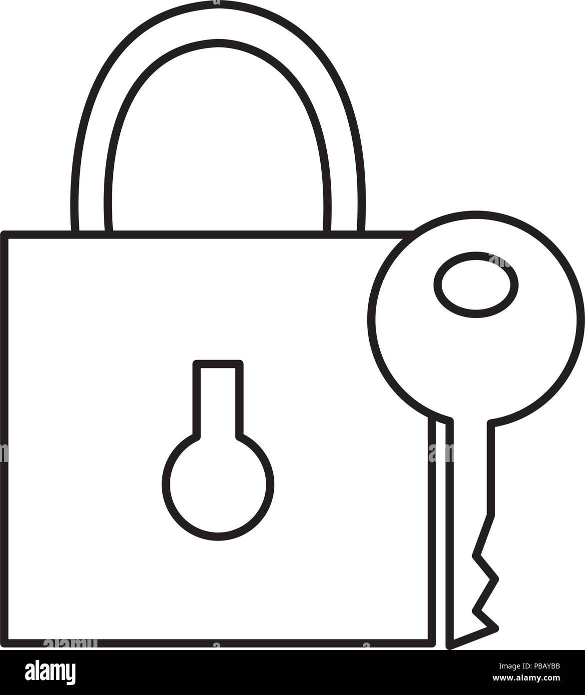 safe secure padlock with key Stock Vector Image & Art - Alamy