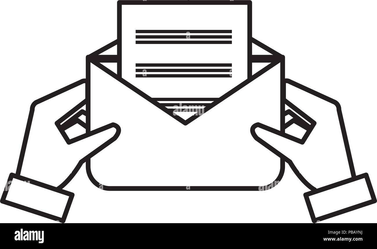 hands with envelope mail Stock Vector Image & Art - Alamy