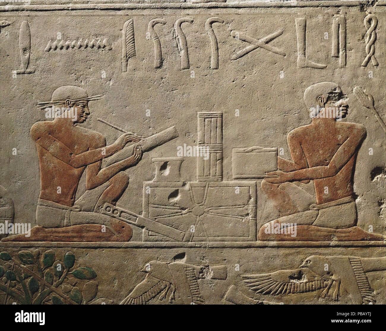 Two Scribes. Relief from Mastaba of Akhethotep at Saqqara, Old Kingdom ...