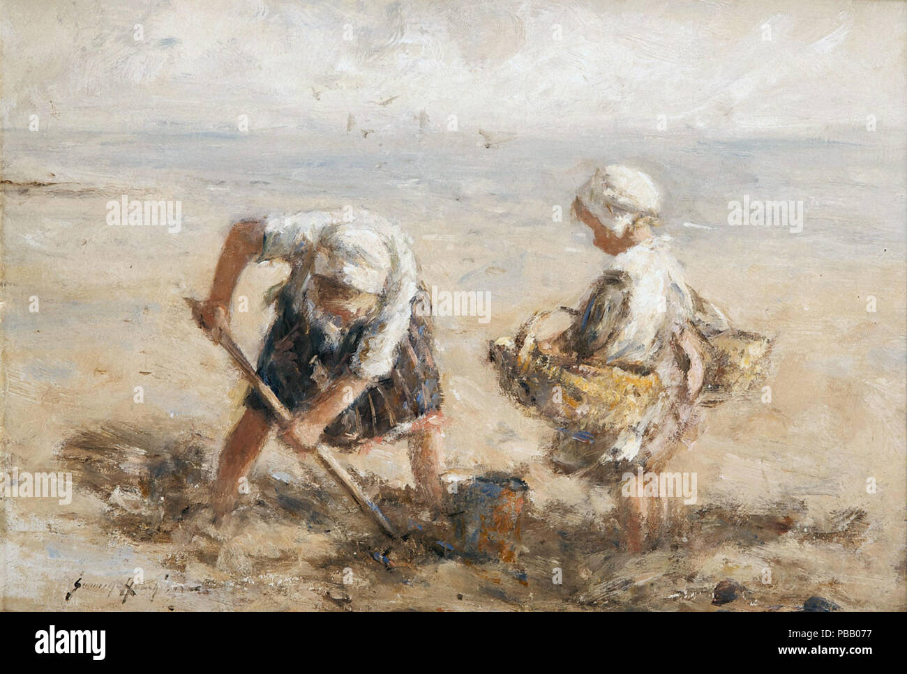 Hutchison  Robert Gemmell - Dig in the Sand Stock Photo