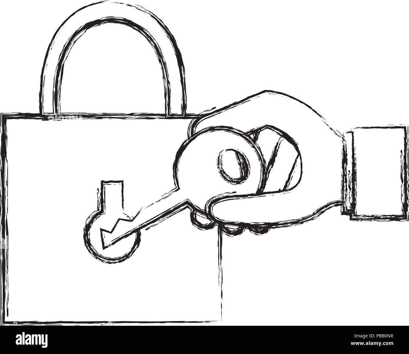 safe secure padlock with key Stock Vector Image & Art - Alamy