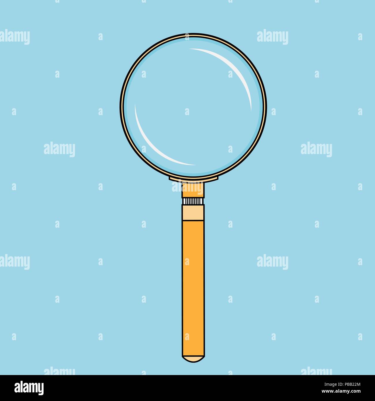 Magnifying glass icon, flat design with long shadow, vector eps10 illustration Stock Vector