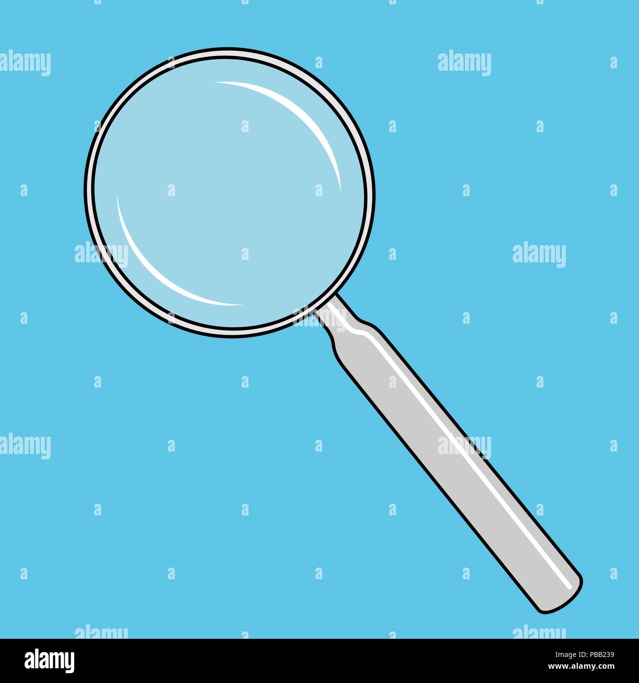 Magnifying glass icon, flat design with long shadow, vector eps10 illustration Stock Vector