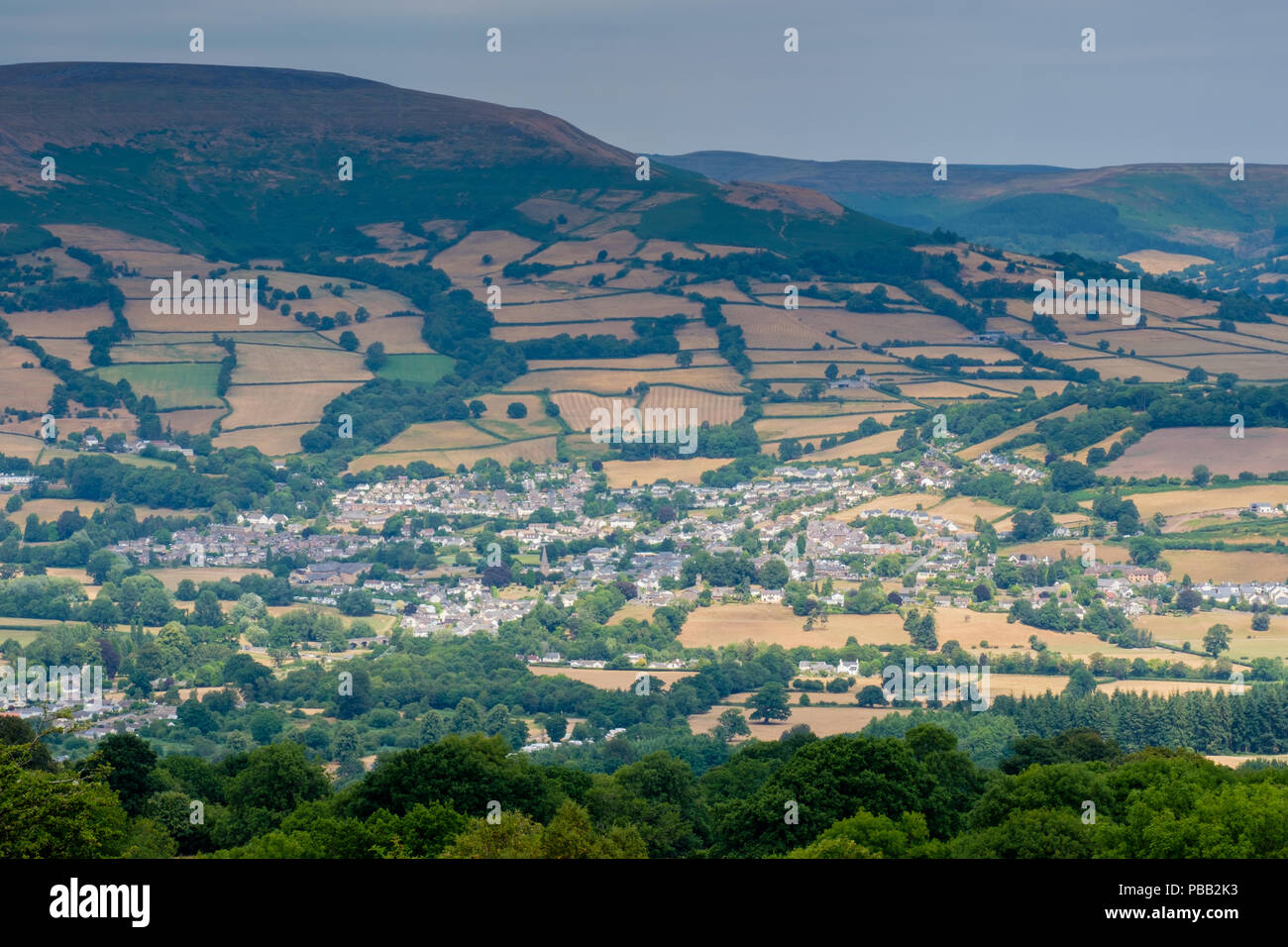Crickhowell, nestling in the Usk valley, Powys, Wales Stock Photo