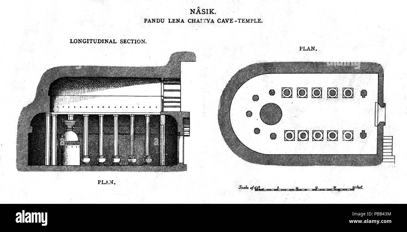 1081 Nasik Chaitya plan Stock Photo