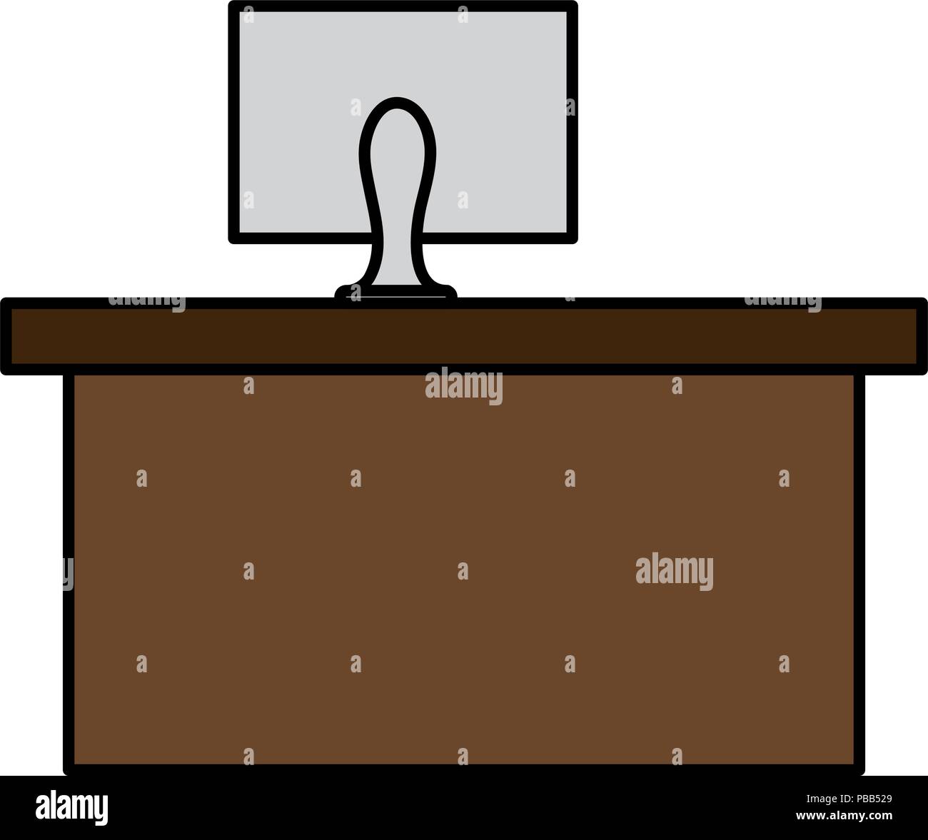 office desk with computer Stock Vector Image & Art Alamy